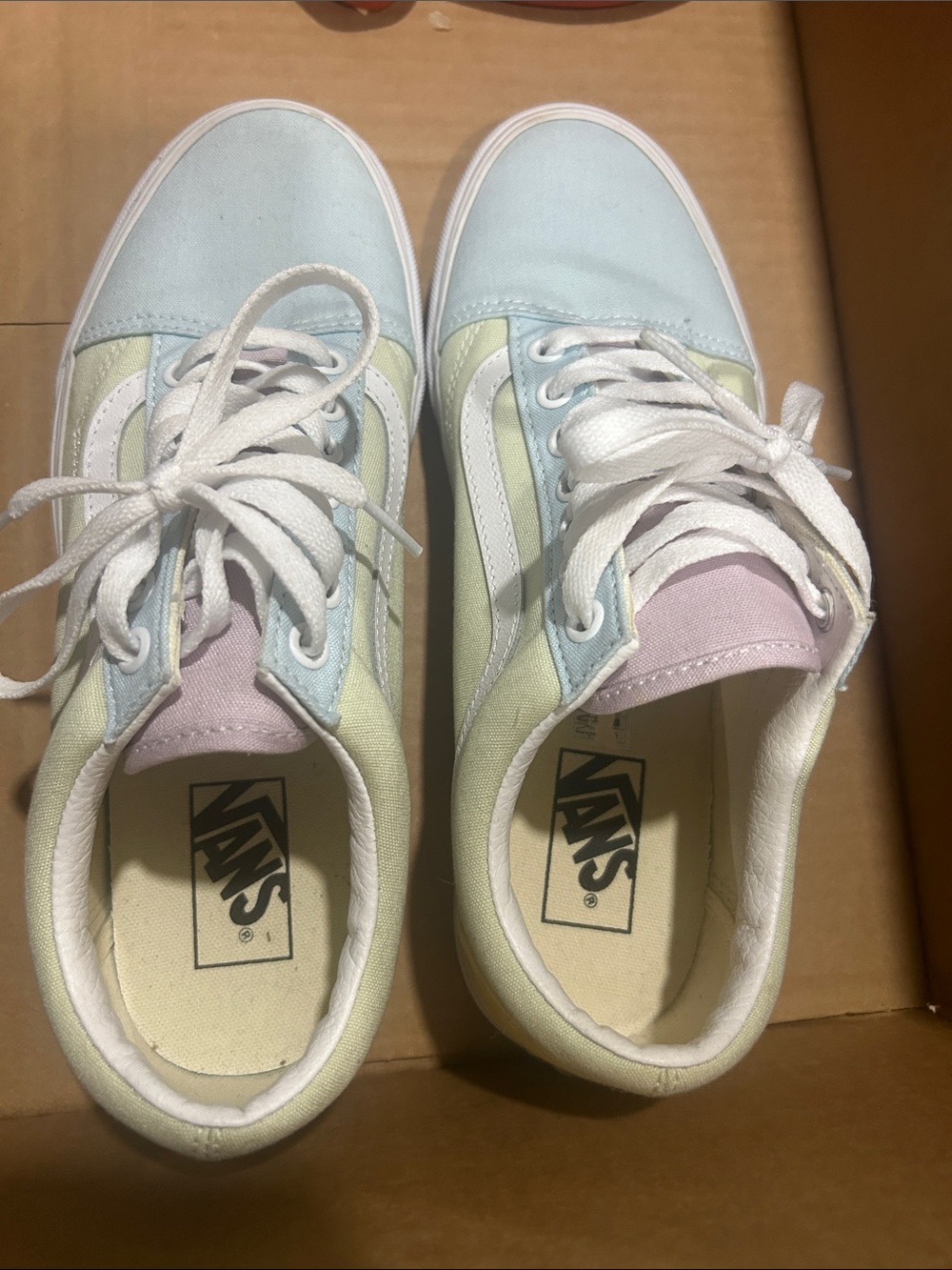 Vans Women's Low-Top Pastel Multi-Color Canvas Sneakers